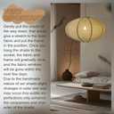 20 Inch Oval Linen Pendant Light Shade, Handmade Fabric Hanging Lampshade for Living Room, Bedroom, Dining Room, Soft Ambient Minimalist Boho Light Cover, Shade Only, Natural