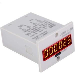 Electronic Counter,JDM11-6H No Voltage Counter 6 Digits Electronic LED Digital Display Counter Relay (AC/DC12V)