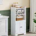 ChooChoo Small Bathroom Storage Cabinet, Narrow Toilet Paper Cabinet with 2 Door and Shelves, Freestanding Bathroom Floor Cabinet and Organizers for Small Spaces, 7.8" D * 15.7" W * 30.7" H, White, 15.75W*7.87D*30.71H