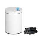 Bathroom Trash Can with Lid 2.6 Gallon Stainless Steel TrashCans Automatic Bathroom Garbage Can for Bedroom, Kitchen, Office (1Pack, White)