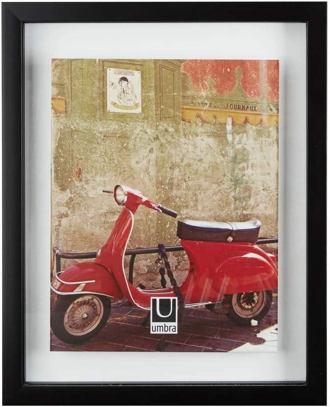 Umbra Document Frame 13x16 inch Modern Picture Frame Designed to Display a Floating 11x14 Document, Diploma, Certificate, Photo or Artwork (Black), 15-1/8" x 12-1/8" x 1-1/8"