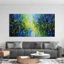 Modern Canvas Wall Art Decorations Green Abstract Wall Art Prints 24" X 48"