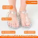 Girls Jelly Sandals Summer Costume Princess Dress Flat Breathable Waterproof Fisherman Gladiator Shoes For Girl Closed Toe Beach Flat-Sandals For Toddler Little Kid Big Kids (Gold)