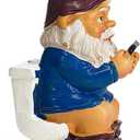 Bygytyo Naughty Resin Gnomes on Toilet Outdoor Garden Gnome Statue Christmas Halloween Garden Decoration Gifts,Suitable for Lawns,Courtyards,Patios,Desks,Gardens,Etc.