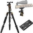 Aluminum Rifle Tripod Shooting Stick Gun Rest Stand Compatible with MLOK Handguards for Hunting & Shooting, 21-63 Inches