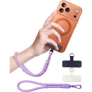 Phone Lanyard, Phone Wrist Strap for Cellphone Case, Adjustable Cell Phone Strap with 2 Tether Tabs for All Smartphones, Purple