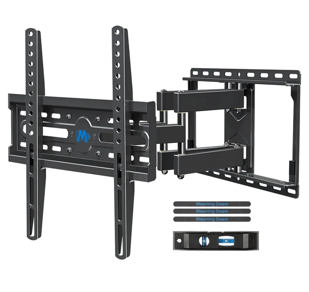 Mounting Dream TV Wall Mount for 32-65 Inch Television,Mount with Swivel and Tilt, Full Motion Bracket with Articulating Dual Arms, Fits 16inch Studs, Max VESA 400X400 mm, 99lbs, MD2380