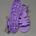 Toddler Sandals Jelly Shoes Girls Unisex Boy Flat Retro Slides Clear Kids Water Slippers Slingback Summer Beach Size 8 Adjustable Buckle Glitter Dress Soft (10 Women/9 Men, Adult Purple)