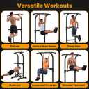 DERACY Pull Up Bar Free Standing, Power Tower with Pull Up Assistance Bands, Adjustable Height Pull Up Dip Station, Dip Bars for Home Gym Strength Training, Push Up Bar