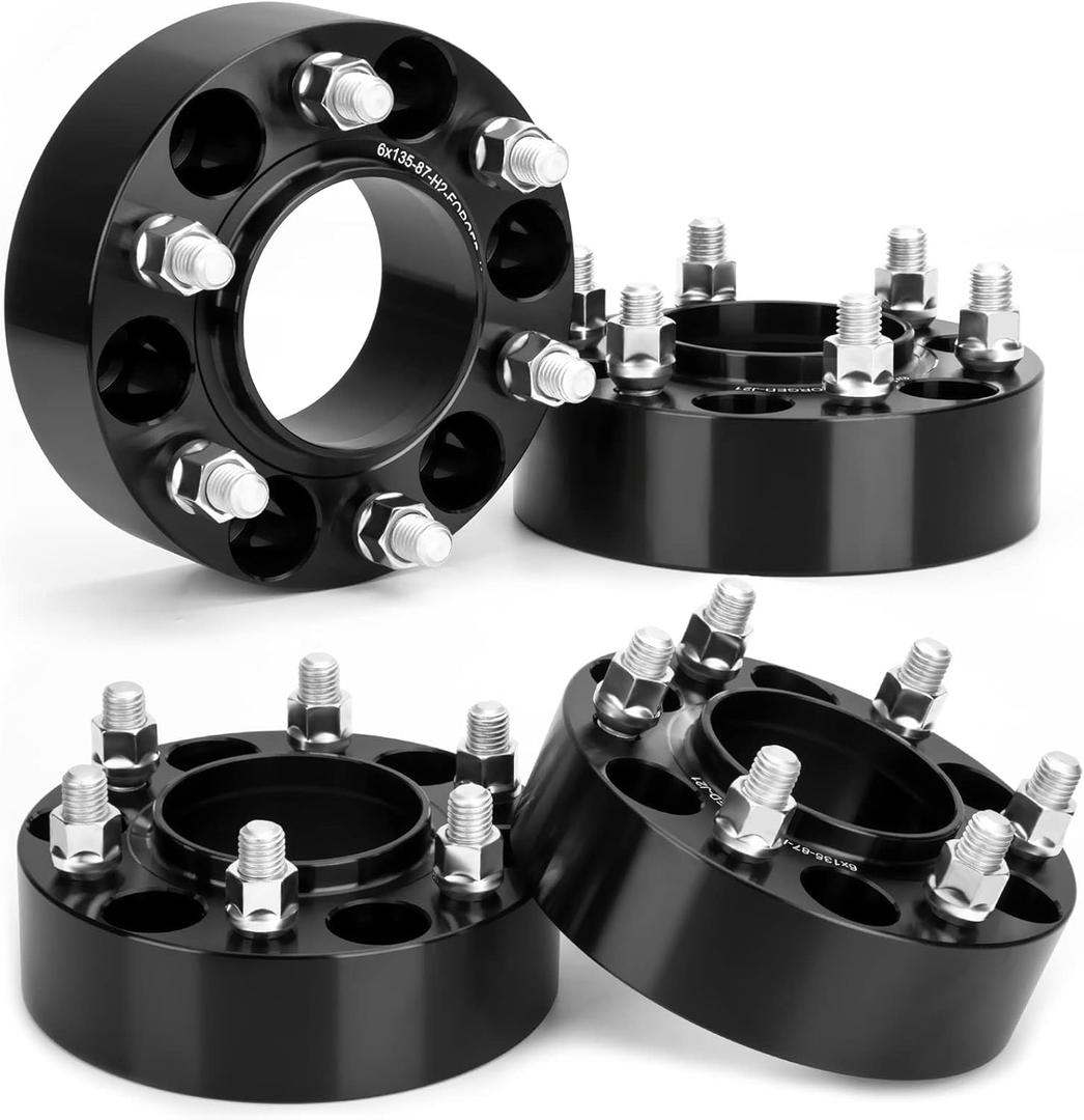 KSP 6x135 Wheel Spacers for F150, 2 inch Hubcentric Wheel Spacer for 2004-2005-2014 F-150 2003-2014 Expedition Navigator 2005-2014 Mark LT, 50.8mm Thick with M14x2 Studs and 87.1mm Hub Bore Black 4PCS