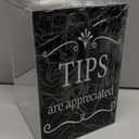 Vesici Acrylic Tips Jar for Restaurant 6 x 6 x 8.6 Inch Donation Suggestion Box Donation Tip Buckets Collection Money Storage Container Raffle Cash Box for Bartender Bars Musicians, Black