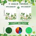 33 Pcs St. Patrick's Day Crafts Bulk Shamrock Handprint Cards and Large Ink Pads Luck Clover Greating Cards DIY St. Patrick's Day Gifts Irish Party Favors