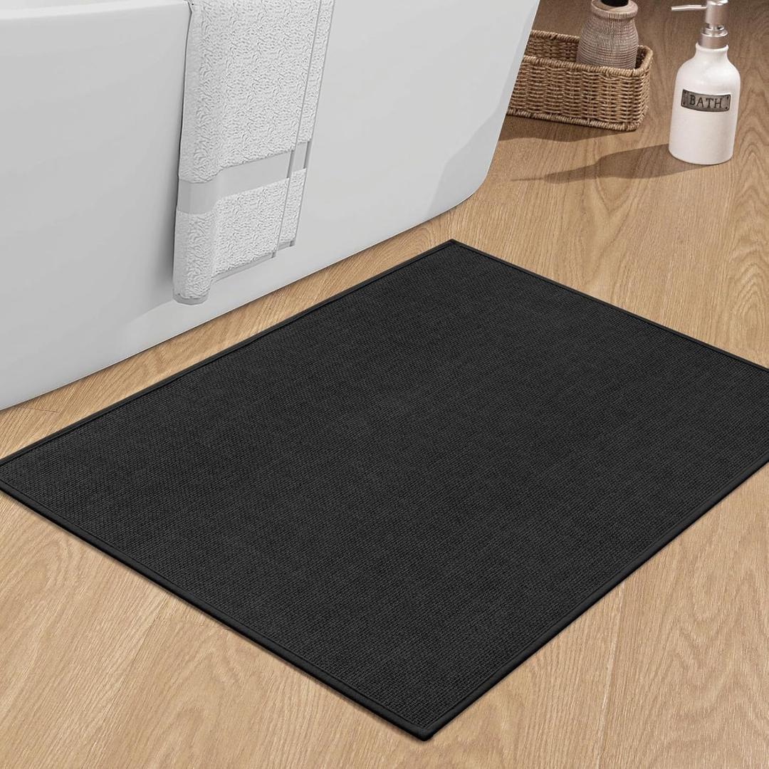 chakme Bathroom Rugs Mat 36x25, Ultra Thin Non Slip Bath Mat Large Quick Dry Absorbent Bath Mat for Bathroom Floor, (36"x25")
