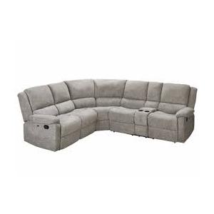True Comfort Nealy Sofa Sectional High Performance Fiber Filled Back Cushions, Storage Console With Socket and Dual USB Charging, and Two Cup Holders, Comfort Coils Support System for Superior Seating, Manual Recliner Function. Dimensions: 54.5"L x 3