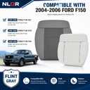 NLQR 2-Piece Front Driver Side Bottom Replacement Cloth Seat Cover & Foam Cushion Pad - Flint Gray #PE/#NE | Compatible with Ford F-150 XLT STX FX4 2004-2008 | All Cab Types