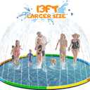 13FT Toffos Large Splash Pad, Sprinkler for Dogs and Kids, 0.5mm Thickened Durable and Foldable Large Pool, Colorful Summer Outdoor Water Play Mat Toys for Toddlers and Dogs (13 FT/157 in)