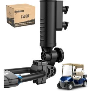 10L0L Golf Push Cart Umbrella Holder-Heavy Duty Aluminium Alloy Base Holder 180 Degree Rotation, Universal Holder for Golf Cart, Strollers, Bike, Wheelchair, Beach Chair (Black)