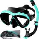WIOR Snorkeling Gear for Adults, Dry Top Snorkel Mask Adult Anti-Fog Scuba Diving Mask Goggles with Carry Bag, Tempered Glass Swim Mask Professional Snorkel Set for Diving Snorkeling Swimming Travel