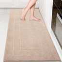 PURRUGS Machine Washable Kitchen Runner Rug 32" x 70", Non-Slip/Skid Hallway Runner Rug, Super Absorbent Soft Area Rug for Kitchen, Hallway & Laundry, Rolled Packaging, Beige