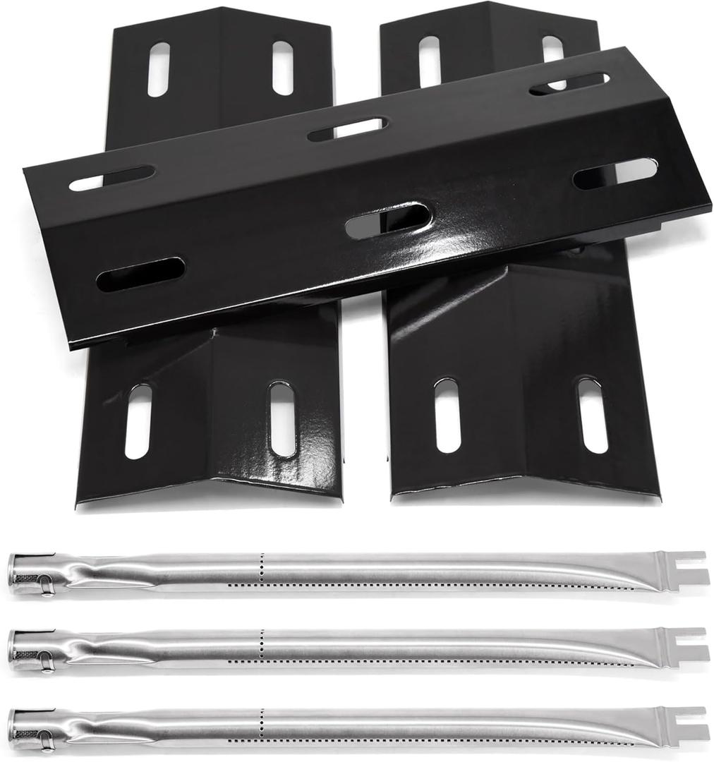 Grill Replacement Parts for Ducane 30400040 Parts, Repair Kit for Ducane Gas Barbecue Grill 3100, 3200, 3400, Burner Tubes and Porcelain Steel Heat Plates Shield