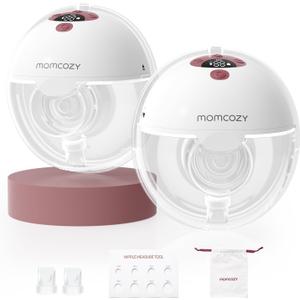 Momcozy M5 Lite Hands-Free Wearable Breast Pump, DoubleFit Flange for Baby-Like Comfort, 3 Modes & 9 Suction Levels, No Flange Insert or Hard Carry Case, 24mm, 2-Pack, Cozy Red