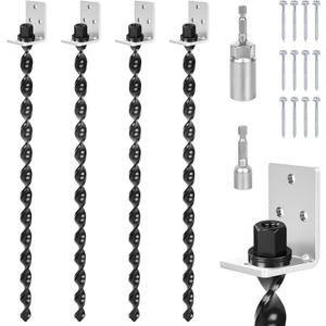 24" Ground Anchors Screw in, 4PCS Heavy Duty Mobile Home Anchors, Multi-Purpose Earth Anchors with Brackets and Adapter for Drill, Ideal for Mobile Homes, Storage Sheds and Carports (Sliver)