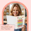 2 x Teacher Cards, Teacher Greeting Card With Colorful Pencil Artwork, Teachers Appreciation Gift Card For Back To School, Happy First Day Of School Card, Teachers Birthday Gifts From Student, Parent Or Class