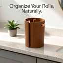 Wood Paper Towel Holder for Kitchen Countertop, Pine Wood Towel Stand with Splash Guard, Freestanding Paper Roll Holder with Side Opening and Carry Handles for Kitchen Bathroom RV