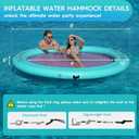 CALOBANA Round Floating Ring Inflatable Water Hammock Heavy Duty River Floats Lake Raft for Adults Tanning Pool Lounger Float Island Platform Pad Mat for Party
