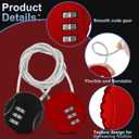 4 Pieces 3 Digit Combination Cable Lock Wire Stroller Waterproof Padlock Lightweight Flexible Locker Gate Lock for School Luggage Helmet Gym Fence Door Sports Bike(Black, Red)