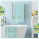 2 Pcs Hummingbird Hand Towels for Bathroom Decorative Fancy Bathroom Towels Embroidered 100% Cotton Spring Bath Towel 13.4x29 Inch for Home Kitchen Dcor (Blue, Hummingbird)