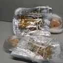 Henoyso 24 Pcs Gold Christmas Clear Gift Bags Plastic Goodie Candy Treat Bag with Handles PVC Gift Wrap Totes with Ribbon for Xmas Party Favors (7.8 x 7.8 x 3.1)