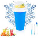Slushie Maker Cup - TIK TOK Quick Frozen Magic Cup, Portable Double Layers Cool Slushee Maker For MilkShake,Juice,Ice Cream Make & More, Super Fun and Cool Stuff Gift For Kids,Friends & Family - Blue