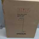 Oneach Rattan Floor Lamp for Bedroom, Boho Floor Lamp with Foot Switch, Farmhouse Standing Lamps for Living Room with Hand-Woven Shade, Walnut Metal Base & Pole