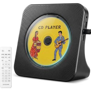 Gueray CD Player Portable Bluetooth Desktop CD Player for Home (Black)