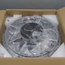 SHIHOT 18" Low Profile Crystal Ceiling Fans with Lights and Remote, Modern Flush Mount Fan, Reversible, 3-Speed, Quiet, Caged Ceiling Fan for Bedroom (Bulbs not included)