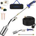 Propane Torch Weed Burner Kit with Storage Bag,High Output with 12.5FT Hose,Heavy Duty Blow Torch Flamethrower with Long/Short Mode for Flame Weeding,Roofing,Ice Melting,Road Marking,BBQ(33.4")