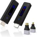 2026 New Wireless HDMI Transmitter and Receiver, 360FT/110M Extender,4K Decode 1080P@60Hz Output,LED Display, 5.8+2.4G Streaming Video/Audio from PC/Laptop/TV Box to Monitor (Black)