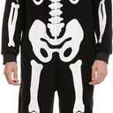 Spooktacular Creations Halloween Skeleton Costume, Family Matching Skeleton Costume for Halloween Cosplay Party (Small, Black)