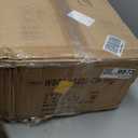 WINGBO 54 Inch Flush Mount DC Ceiling Fan without Lights, 5 Reversible Carved Wood Blades, 6-Speed Noiseless DC Motor, Hugger Ceiling Fan No Lights in Matte Black Finish with Walnut Blades, ETL Listed