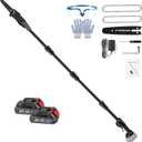 Pole Saw, 6-Inch Cordless Pole Saws for Tree Trimming, 21V Electric Pole Chainsaw W/2Pcs 3.0Ah Battery, 35FT/S Speed, 13.4FT Max Reach,Upgraded Multi-Angle Polesaw for Tree Hedge Trimming Bush Pruning