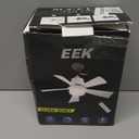 EEK Socket Fan Light with Ultra Quiet Design, 20.5 Ceiling Fans with LED Lights and Remote,Screw in Fan Light for E26/E27,3Speeds 3Colors 3000-6500K,1200 (Black)