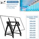 Low Height Mobile TV Stand, Low TV Stand with Wheel for 26-65 inch TV, Hight Adjustable, 36 -68 Adjustable Viewing Angle,Max 50KG, Vesa 600500, Confidence Monitor Stand