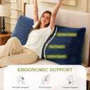Headboard Pillow Queen, Headboard Wedge Pillow, Navy Blue