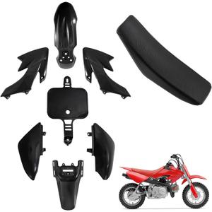 ABS Plastics Kit with High Elasticity Tall Seat, Pit Dirt Bike Plastic Fender, Thicker Plastics Compatible with Honda XR50R CRF50F XR50 CRF50 SDG SSR 50cc-110cc Pit Dirt Bike