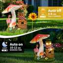 Solar Tiki Outdoor Statues: 8.3'' Funny Tiki Bar Decor with Solar Light Outside Decoration for Lawn Yard Patio Garden Gifts for Housewarming (Mushrooms)