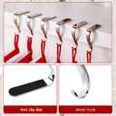 Christmas Stocking Holders for Mantle Set of 6, Metal Fireplace Stocking Hangers, Anti-Rust Non-Slip Non-Tarnish Mantel Hooks Grips Set for Garland, Windowsill, Party, Christmas Decorations, Silver