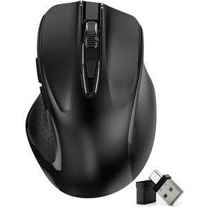 Rechargeable Bluetooth Wireless Mouse for MacBook air/MacBook pro/Tablet/Mac/Laptop/Apple/pc/, Silent Slim Use Bluetooth 5.2/3.0 and 2.4GHz USB Type-C Receive