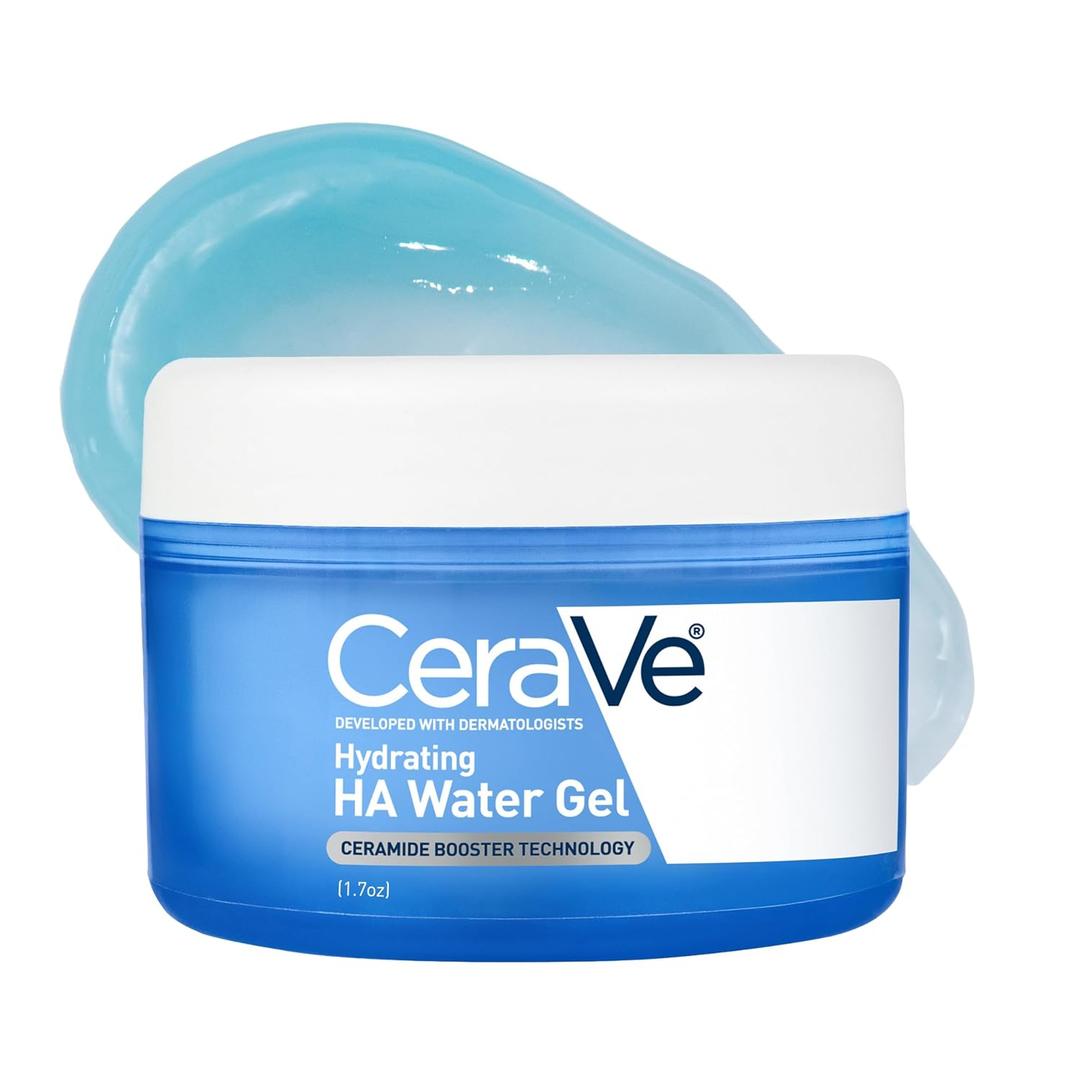 CeraVe Hydrating Hyaluronic Acid Water Gel, Lightweight Facial Moisturizer for Plumping Hydration with Ceramides, Hyaluronic Acid & Niacinamide, Fragrance-Free, Safe for Sensitive Skin 1.7oz