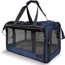 Medium Cat Carrier Large Cat 15 lbs+ Soft Pet Carrier Small Puppy/Ventilated 2 Kittens Car Travel Bag Case/Comfy Big Maine Coons 25 Pounds/Soft-Sided Mesh Kitty Products Dark Blue (Navy)